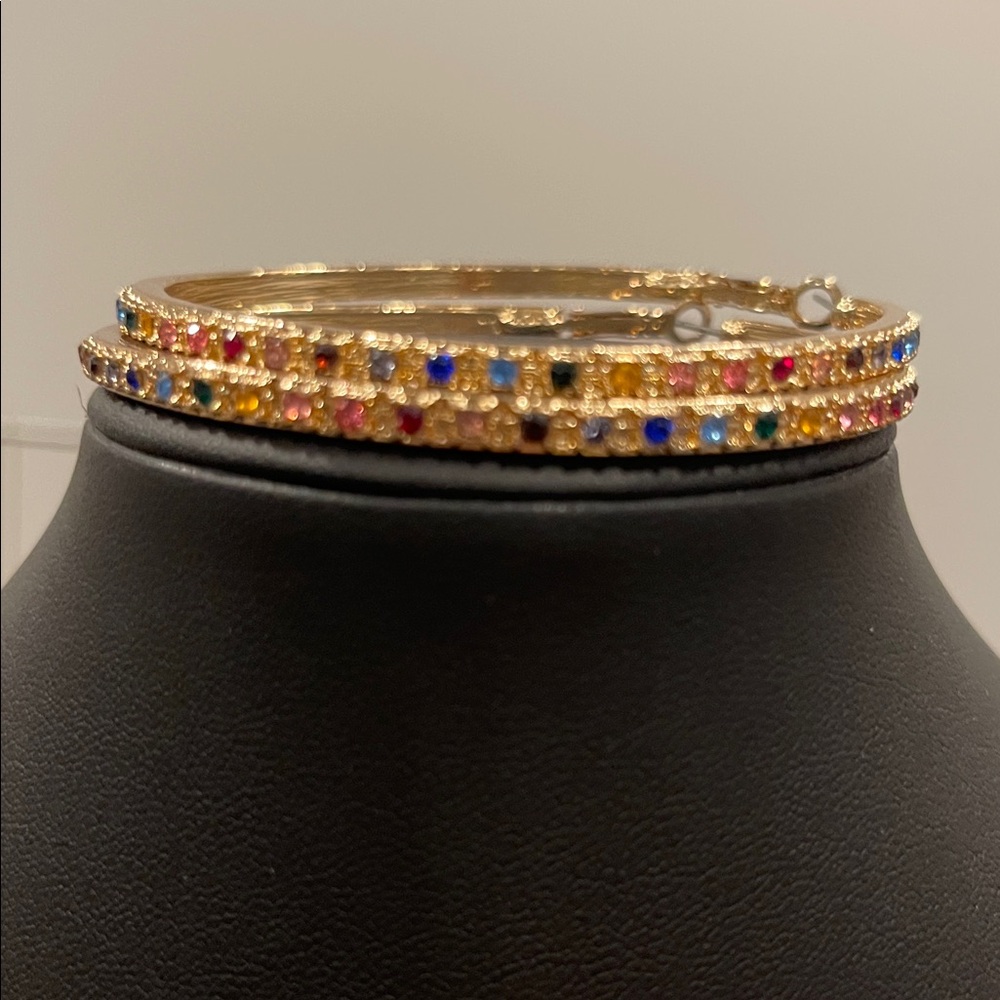 Colored rhinestone hoops